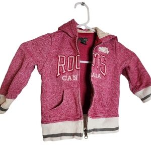Roots Canada Baby Roots pink zip up hoodie.  18-24 months